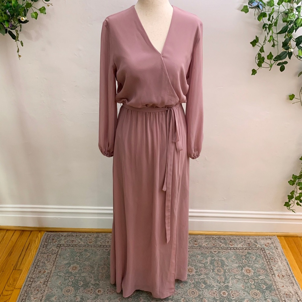 DB‎ Studio Pink Long Sleeve Chiffon Bridesmaid Dress - Picture 2 of 10